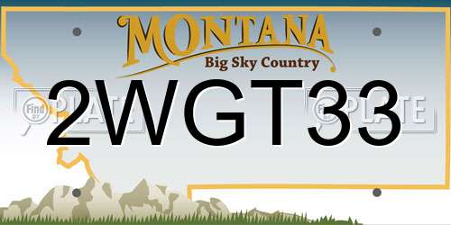 2WGT33 Montana License Plate