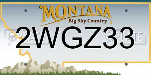 2WGZ33 Montana License Plate