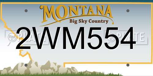 2WM554 Montana License Plate