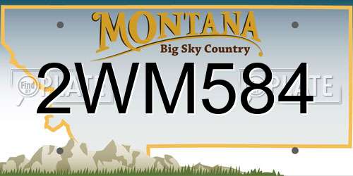 2WM584 Montana License Plate