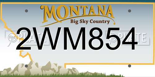 2WM854 Montana License Plate