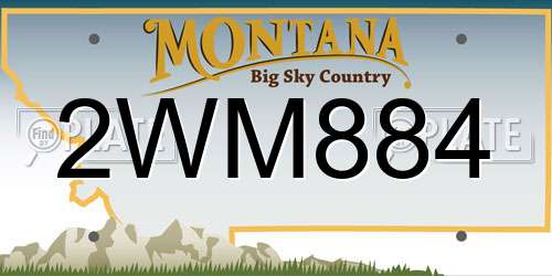2WM884 Montana License Plate