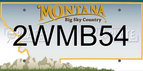 2WMB54 Montana License Plate