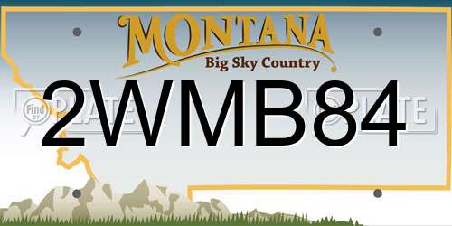 2WMB84 Montana License Plate