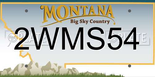 2WMS54 Montana License Plate
