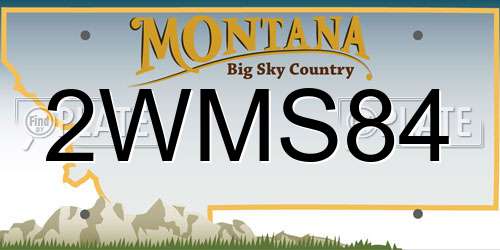 2WMS84 Montana License Plate
