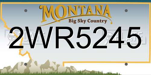 2WR5245 Montana License Plate