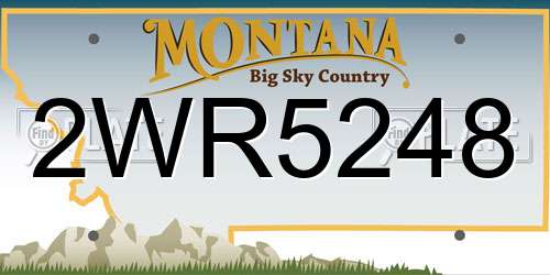 2WR5248 Montana License Plate