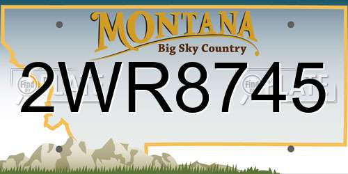 2WR8745 Montana License Plate