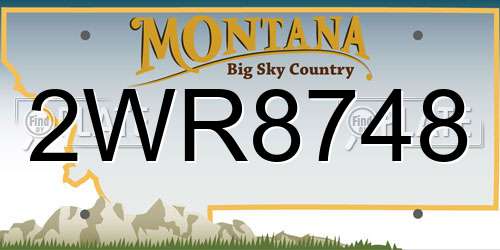 2WR8748 Montana License Plate