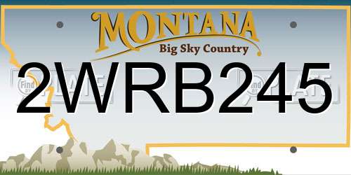 2WRB245 Montana License Plate