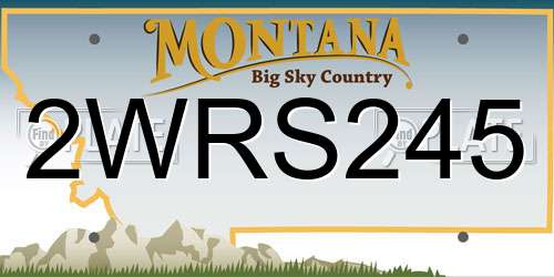 2WRS245 Montana License Plate
