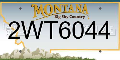 2WT6044 Montana License Plate