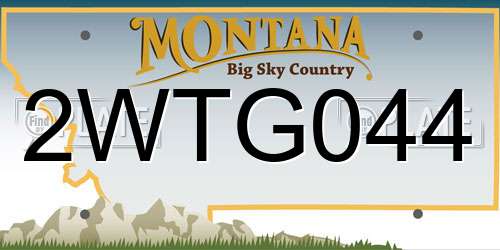 2WTG044 Montana License Plate