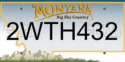 2WTH432 Montana License Plate