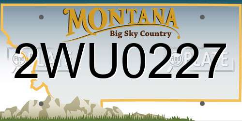 2WU0227 Montana License Plate