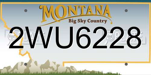 2WU6228 Montana License Plate