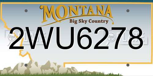 2WU6278 Montana License Plate