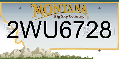 2WU6728 Montana License Plate