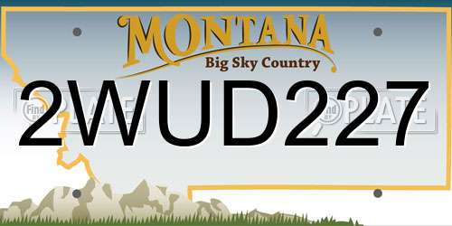 2WUD227 Montana License Plate
