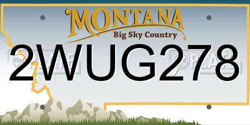 2WUG278 Montana License Plate