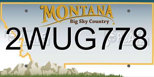 2WUG778 Montana License Plate