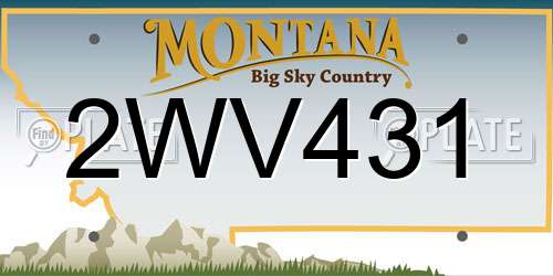 2WV431 Montana License Plate