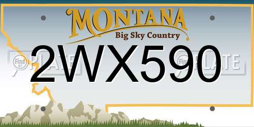 2WX590 Montana License Plate