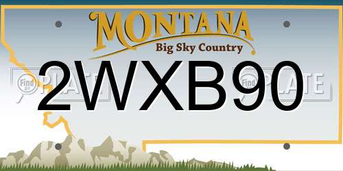 2WXB90 Montana License Plate