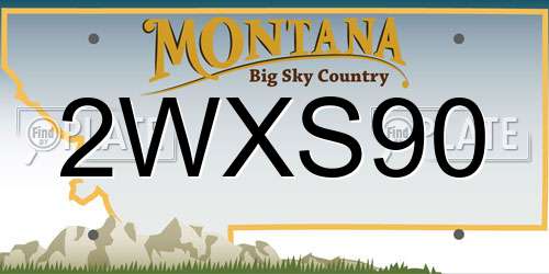 2WXS90 Montana License Plate