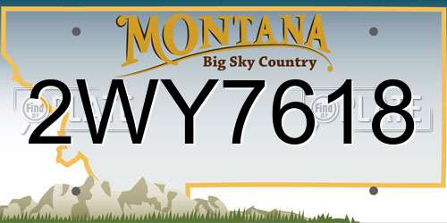 2WY7618 Montana License Plate