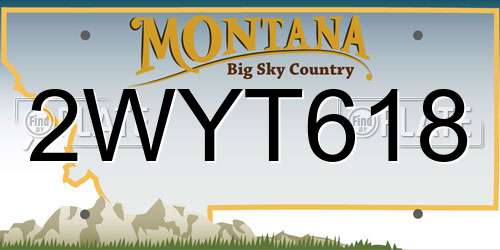 2WYT618 Montana License Plate