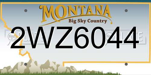 2WZ6044 Montana License Plate
