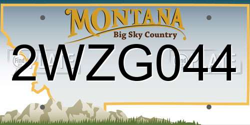 2WZG044 Montana License Plate