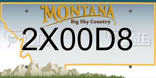 2X00D8 Montana License Plate