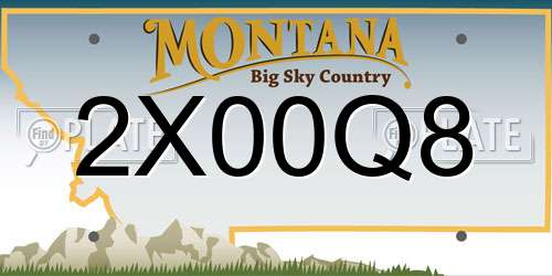 2X00Q8 Montana License Plate
