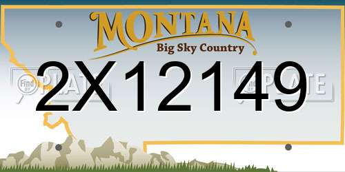 2X12149 Montana License Plate