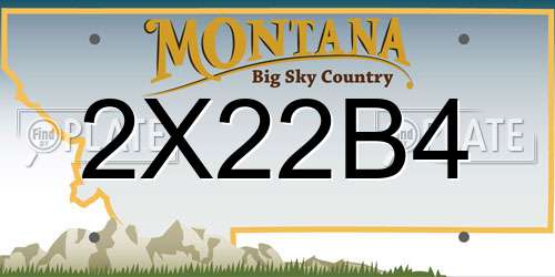 2X22B4 Montana License Plate