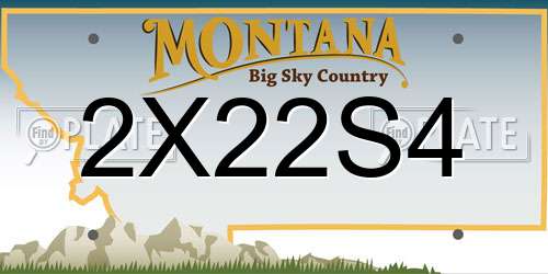 2X22S4 Montana License Plate
