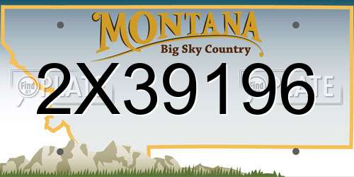 2X39196 Montana License Plate
