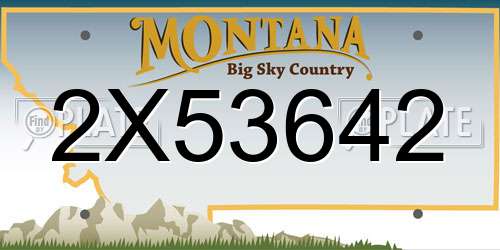 2X53642 Montana License Plate