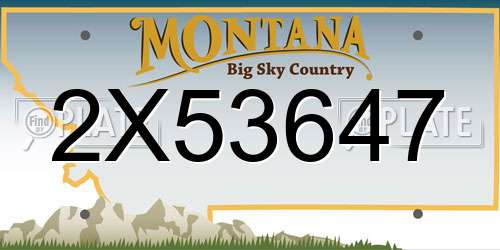 2X53647 Montana License Plate