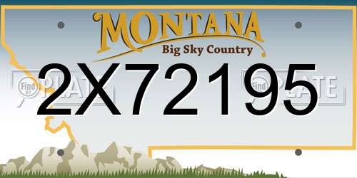 2X72195 Montana License Plate