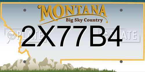 2X77B4 Montana License Plate