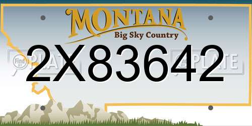 2X83642 Montana License Plate