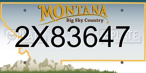 2X83647 Montana License Plate