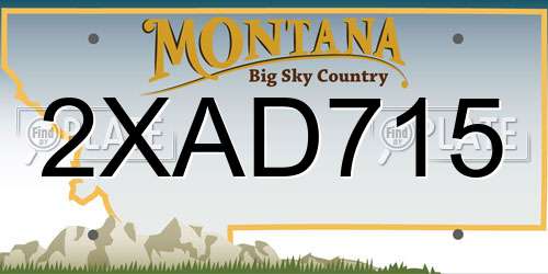 2XAD715 Montana License Plate