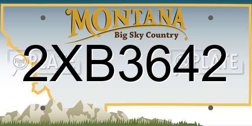 2XB3642 Montana License Plate