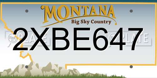 2XBE647 Montana License Plate