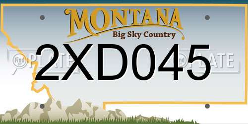 2XD045 Montana License Plate